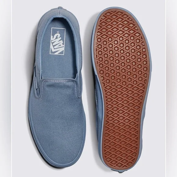 New in Box Vans Classic Slip-On | Pastel Mono Dusty Blue | US Women 8.5 / Men 7 - Picture 6 of 16